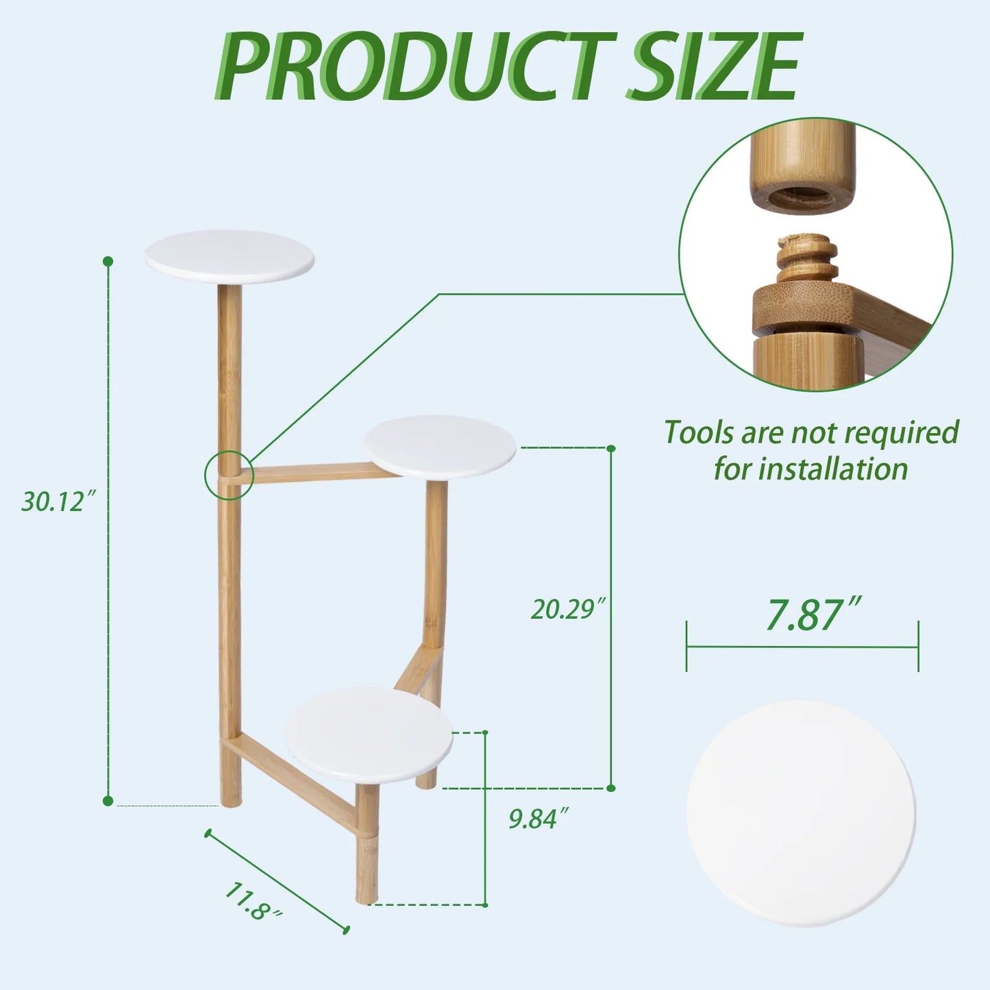 3 Tiers Bamboo Plant Stand Indoor Corner Garden Shelf Flower Stands for Living Room Balcony and Garden Decor
